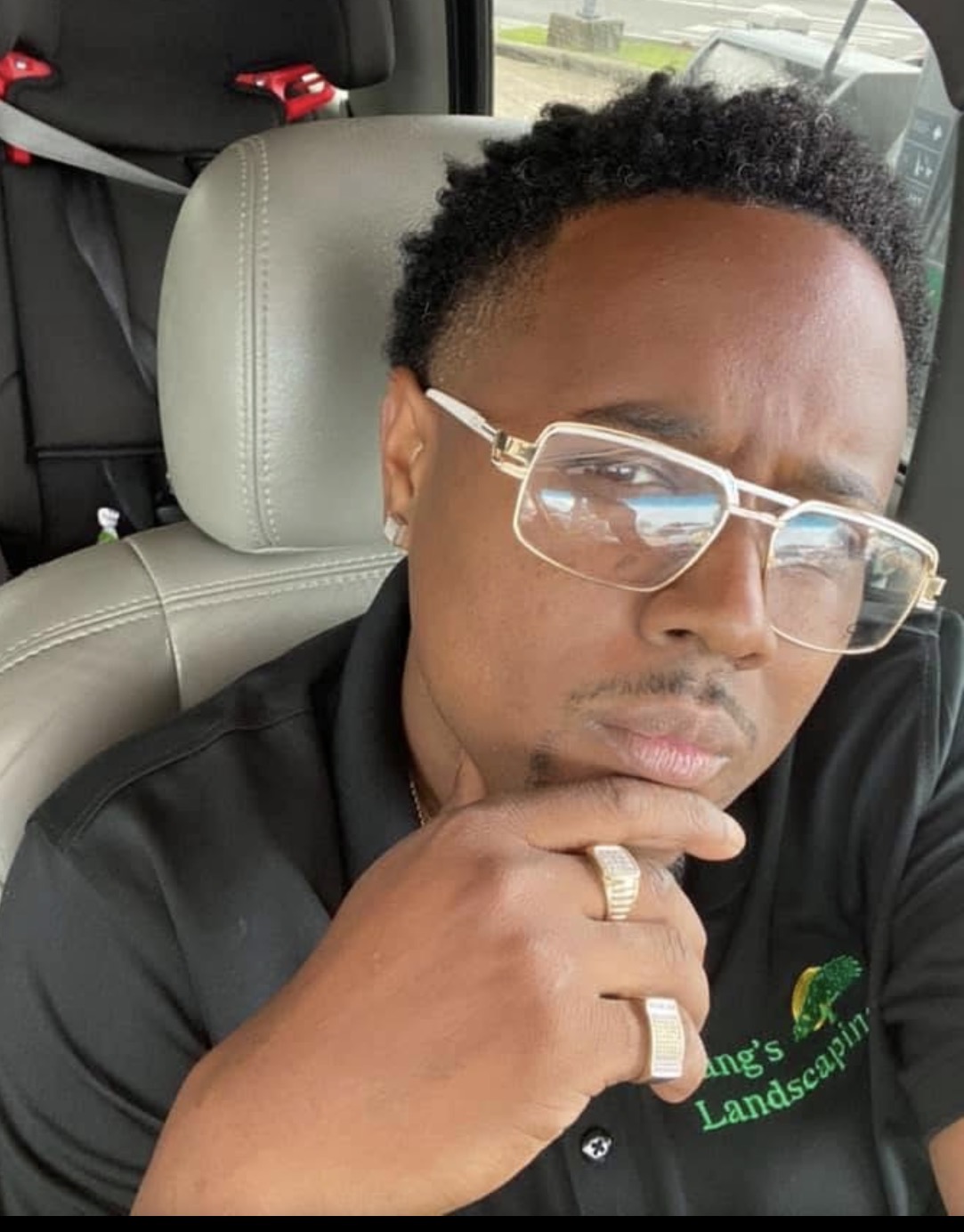 Gerald Young in a black polo shirt
